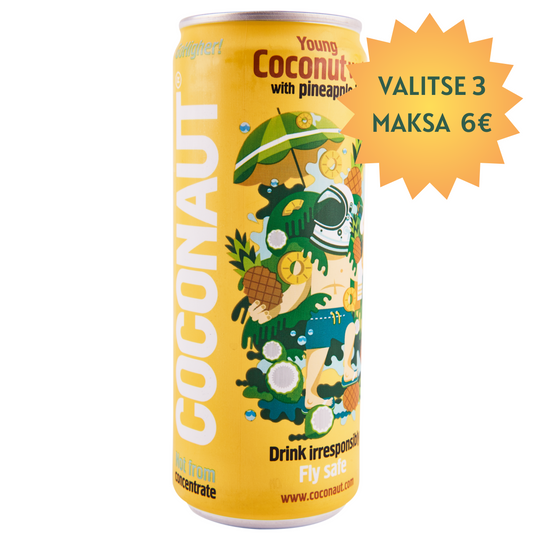 Coconaut® vesi GoHigher! Ananasmehulla HUOM viimeinen käyttöpäivä 25.12.2024